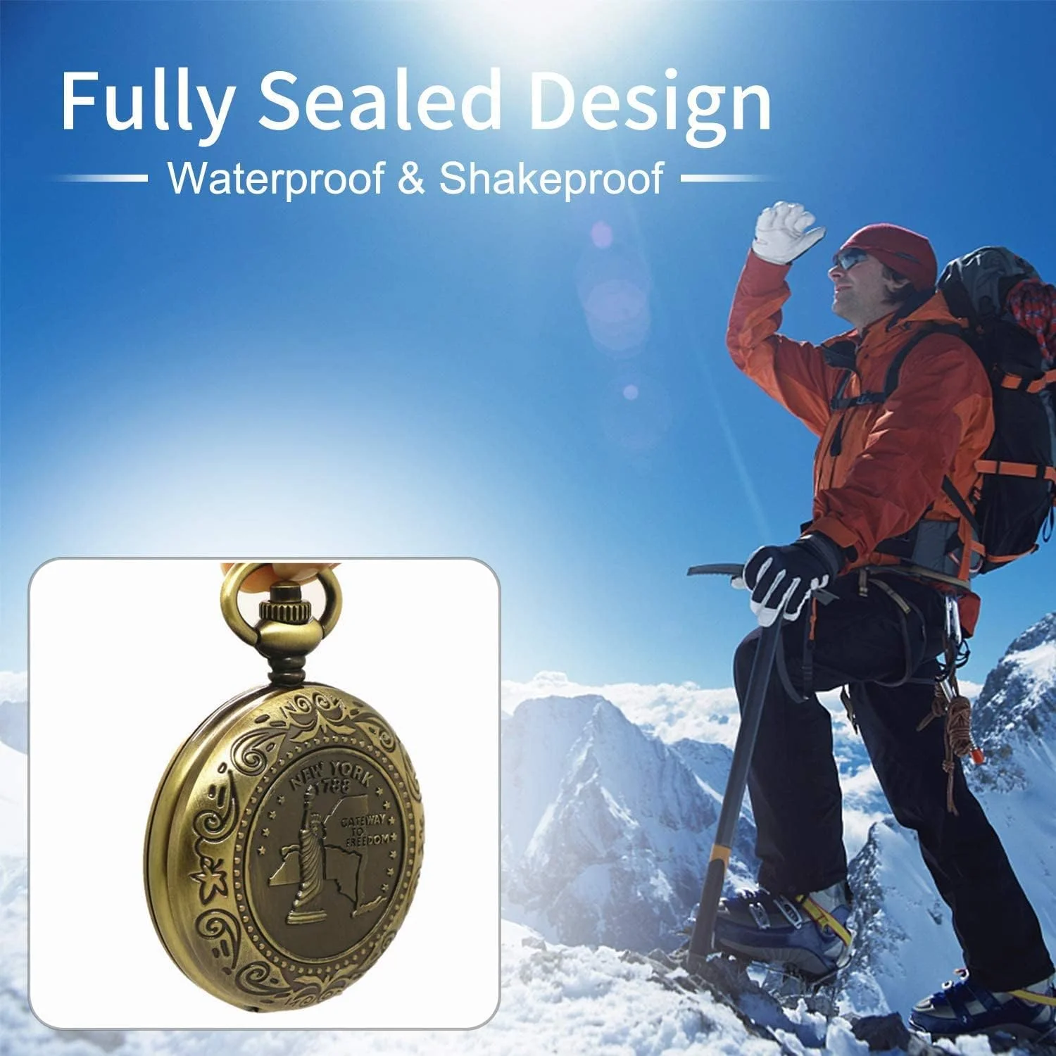 قطب نمای جیبی قدیمی، قطب نمای دقیق قابل حمل کلاسیک با عملکرد ضد آب برای پیاده روی، کمپینگ در فضای باز، رانندگی، قایق سواری، کوله گردی، بقا در شرایط اضطراری (مسی)