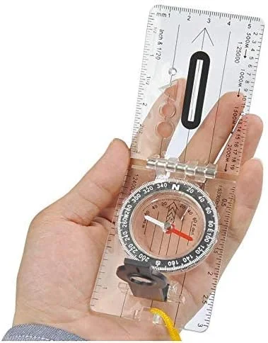 قطب نما کوچک، مقیاس نقشه و ذره بین قطب نما کوچک، مقیاس نقشه و ذره بین