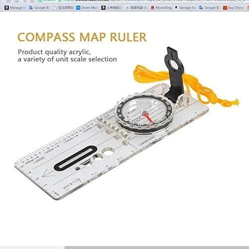 قطب نما کوچک، مقیاس نقشه و ذره بین قطب نما کوچک، مقیاس نقشه و ذره بین