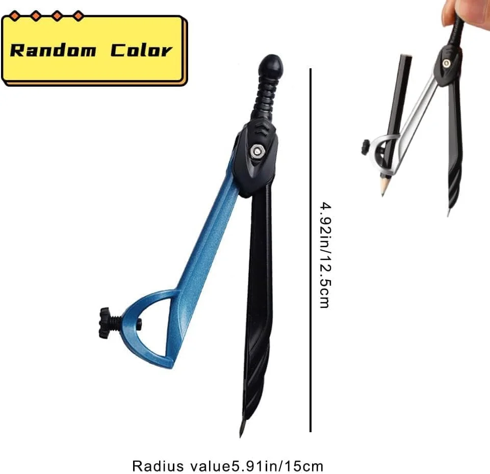 ست پرگار و نقاله NALACAL، مناسب هندسه، پرگار حرفه ای و دقیق نجاری به همراه جای قلم و قابلیت تنظیم