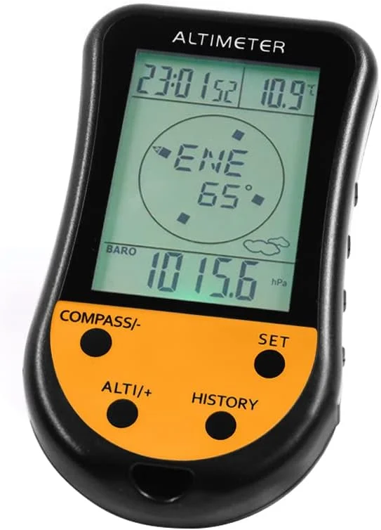 ارتفاع سنج دیجیتال الکترونیکی OUNA مدل 8 در 1 چند منظوره LCD با نور پس زمینه، ارتفاع سنج کوچک، فشارسنج، قطب نما، دماسنج، پیش بینی آب و هوا، ساعت و تقویم برای کوهنوردی، پیاده روی و ماهیگیری در فضای باز ارتفاع سنج دیجیتال الکترونیکی OUNA مدل 8 در 1 چند منظوره LCD با نور پس زمینه، ارتفاع سنج کوچک، فشارسنج، قطب نما، دماسنج، پیش بینی آب و هوا، ساعت و تقویم برای کوهنوردی، پیاده روی و ماهیگیری در فضای باز