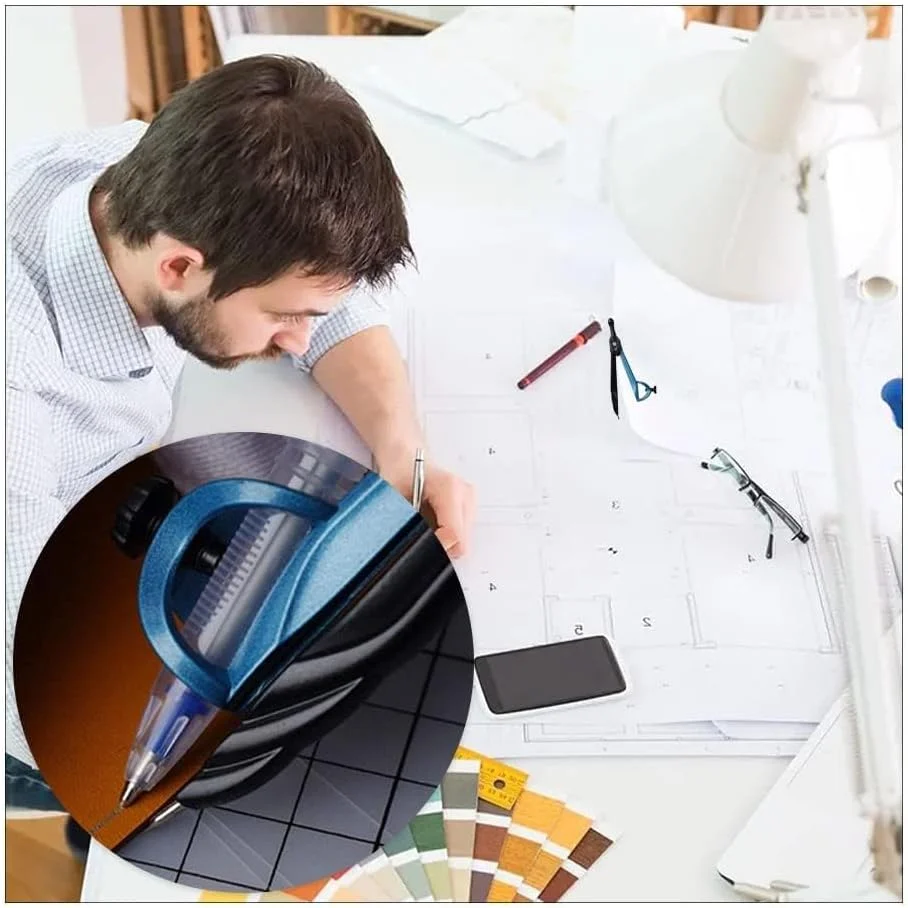 ست پرگار و نقاله NALACAL، مناسب هندسه، پرگار حرفه ای و دقیق نجاری به همراه جای قلم و قابلیت تنظیم