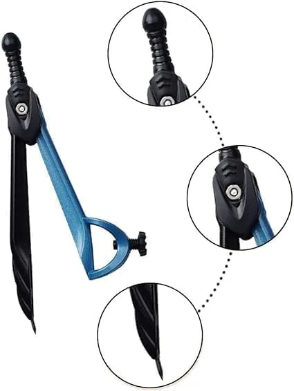 ست پرگار و نقاله NALACAL، مناسب هندسه، پرگار حرفه ای و دقیق نجاری به همراه جای قلم و قابلیت تنظیم