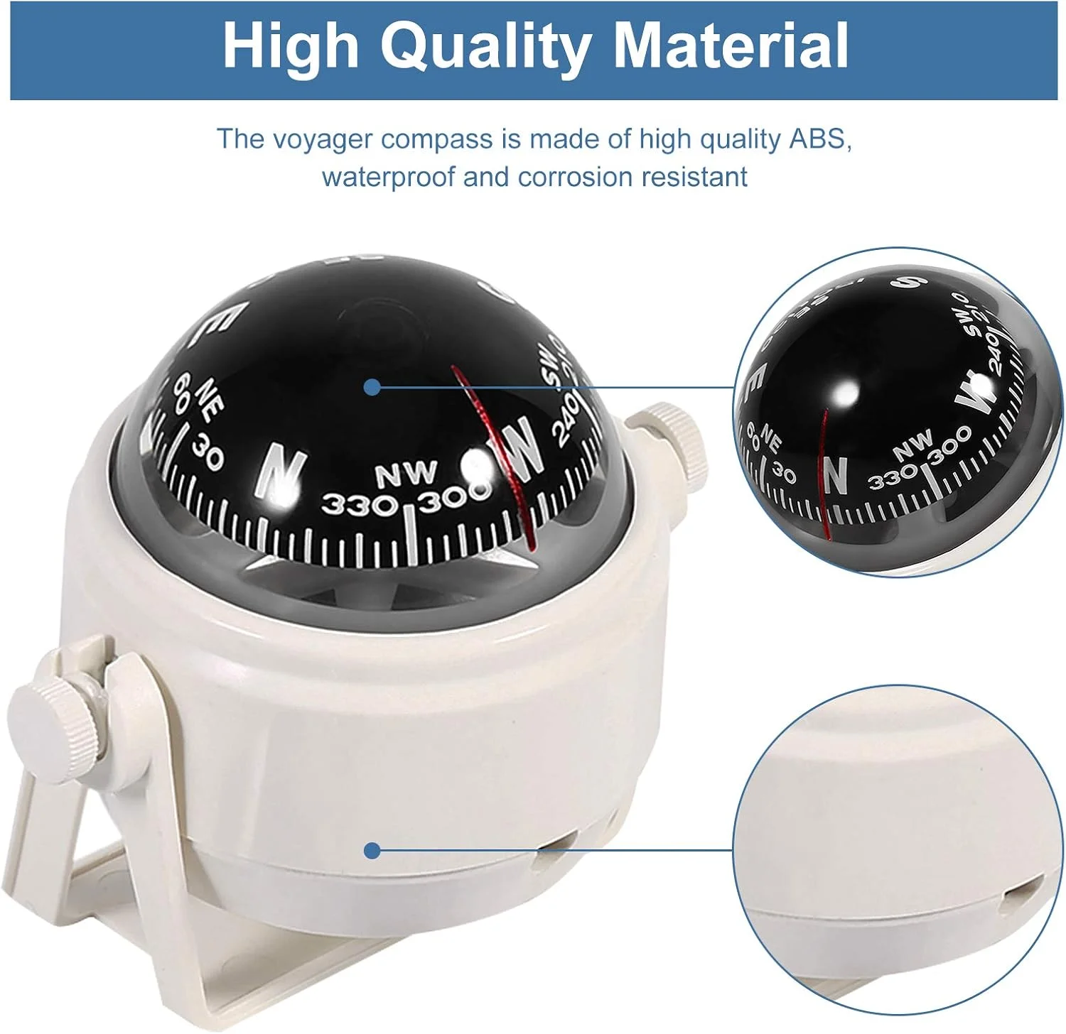 پایه نصب قطب نما، قطب نمای دریانوردی Voyager، پایه قطب نمای الکترونیکی با واکنش سریع برای Voyager مناسب برای خودرو و قایق موتوری (سفید) پایه نصب قطب نما، قطب نمای دریانوردی Voyager، پایه قطب نمای الکترونیکی با واکنش سریع برای Voyager مناسب برای خودرو و قایق موتوری (سفید)