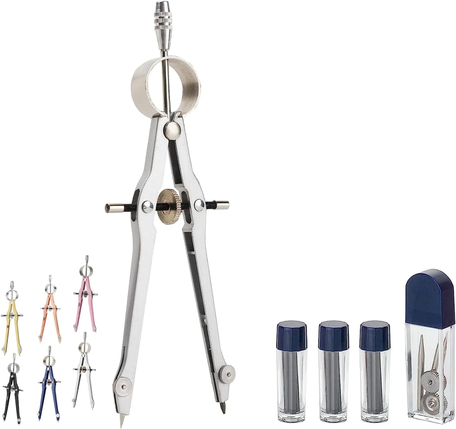 آقای پن - پرگار حرفه ای برای هندسه، به همراه نوک یدکی، پرگار فلزی، ابزار طراحی پرگار، پرگار طراحی، پرگار نقشه کشی، پرگار برای دانش آموزان، پرگار برای نجاری، پرگار هندسه