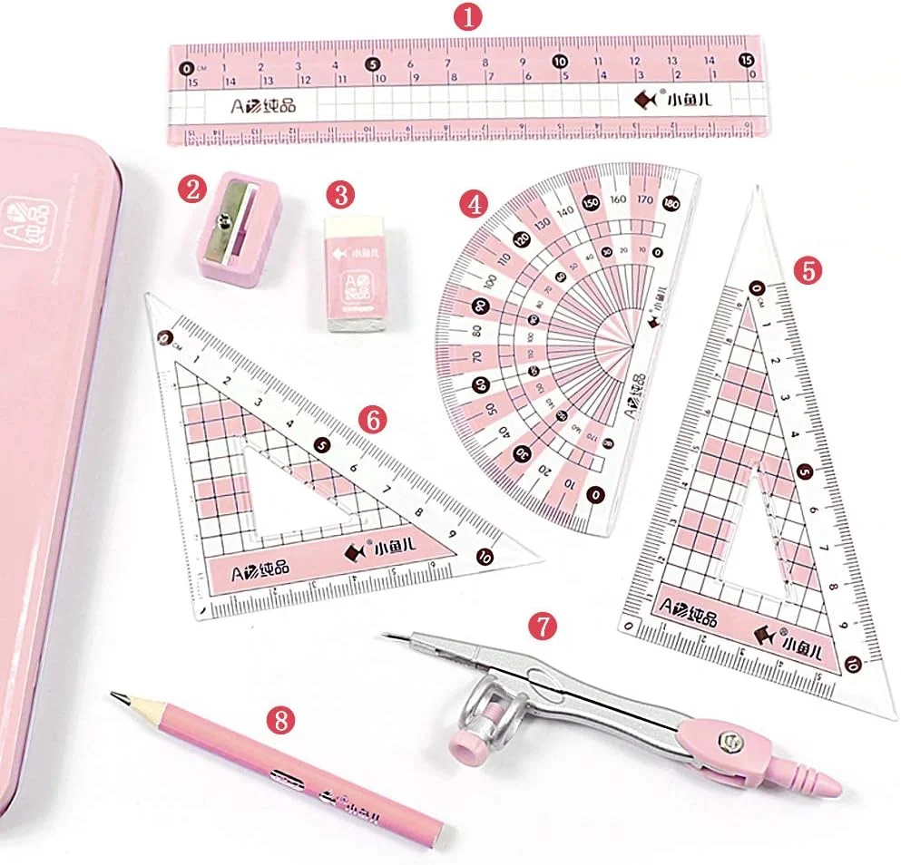 ست پرگار مدرسه ای MHwan، ست ریاضی، ست پرگار هندسی با خط کش نقاله پاک کن برای ریاضیات و مهندسی دانش آموزان در جعبه حمل، 8 عدد، 18x8x2 سانتی متر ست پرگار مدرسه ای MHwan، ست ریاضی، ست پرگار هندسی با خط کش نقاله پاک کن برای ریاضیات و مهندسی دانش آموزان در جعبه حمل، 8 عدد، 18x8x2 سانتی متر