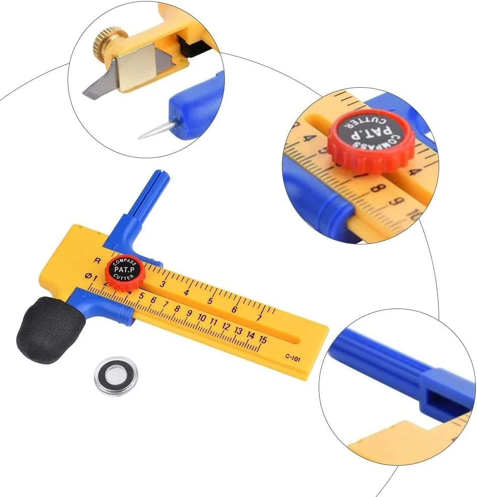 برش دایره ای KOWVOWZ، برش دایره ای دقیق، با تیغه های تعویضی برای برش کاغذ، مقوا، چرم، وینیل برش دایره ای KOWVOWZ، برش دایره ای دقیق، با تیغه های تعویضی برای برش کاغذ، مقوا، چرم، وینیل