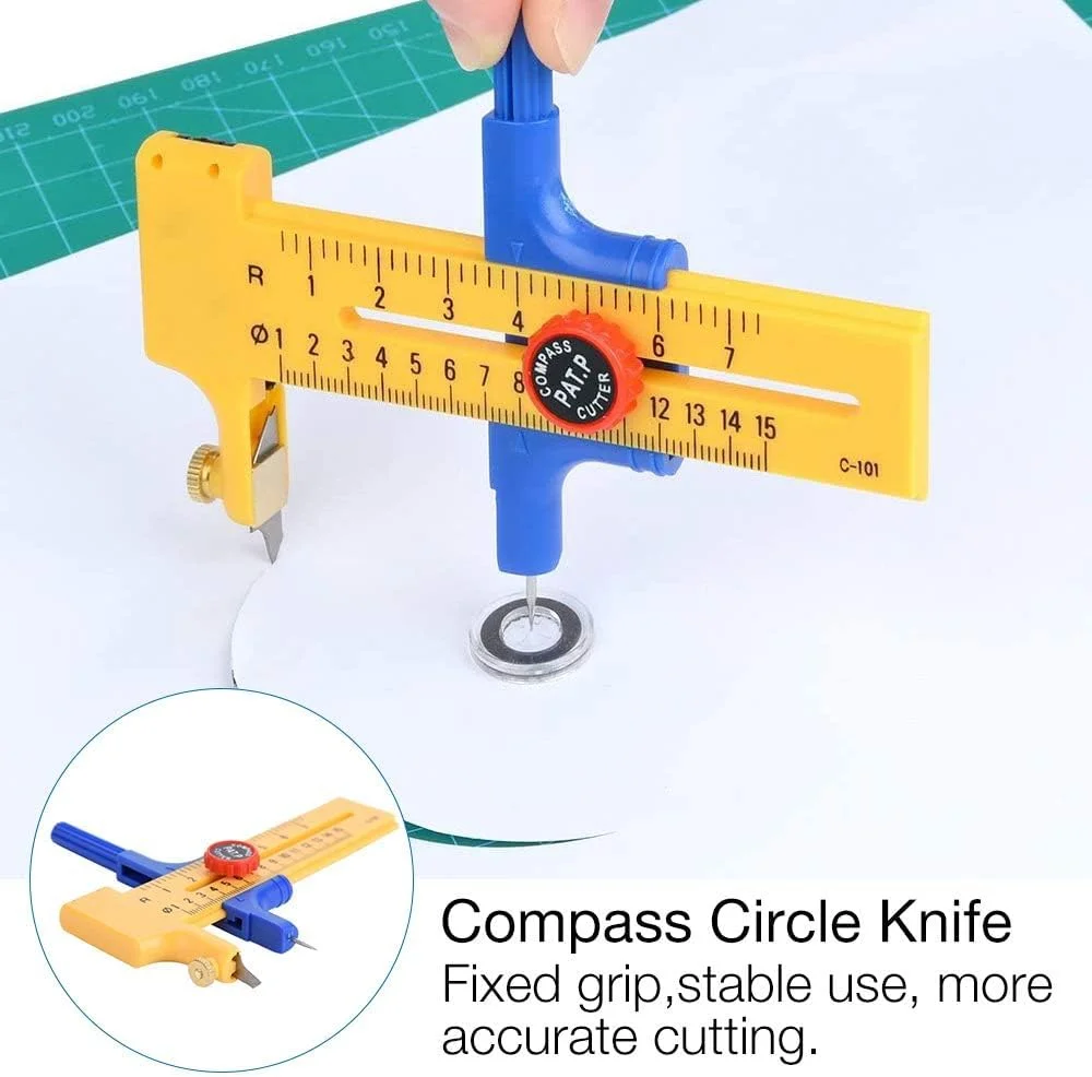 برش دایره ای KOWVOWZ، برش دایره ای دقیق، با تیغه های تعویضی برای برش کاغذ، مقوا، چرم، وینیل برش دایره ای KOWVOWZ، برش دایره ای دقیق، با تیغه های تعویضی برای برش کاغذ، مقوا، چرم، وینیل