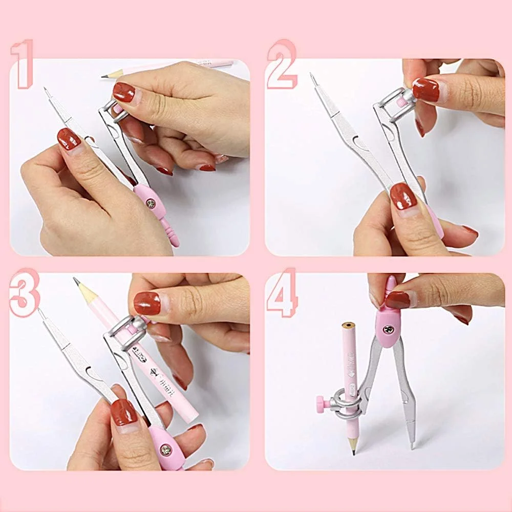 ست پرگار مدرسه ای MHwan، ست ریاضی، ست پرگار هندسی با خط کش نقاله پاک کن برای ریاضیات و مهندسی دانش آموزان در جعبه حمل، 8 عدد، 18x8x2 سانتی متر ست پرگار مدرسه ای MHwan، ست ریاضی، ست پرگار هندسی با خط کش نقاله پاک کن برای ریاضیات و مهندسی دانش آموزان در جعبه حمل، 8 عدد، 18x8x2 سانتی متر