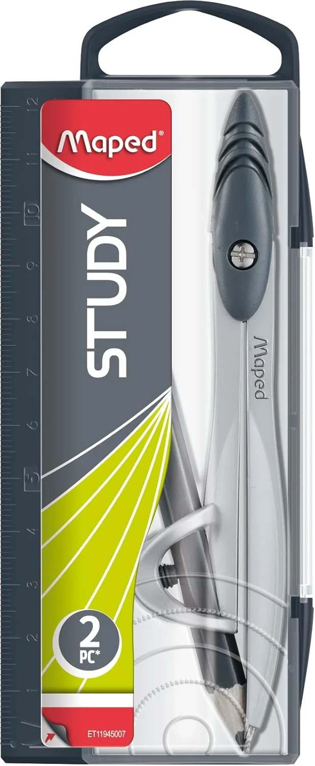 پرگار فلزی دانش آموزی مپد مدل Study به همراه هولدر یونیورسال در جعبه نگهداری قابل استفاده مجدد (119410TA) پرگار فلزی دانش آموزی مپد مدل Study به همراه هولدر یونیورسال در جعبه نگهداری قابل استفاده مجدد (119410TA)