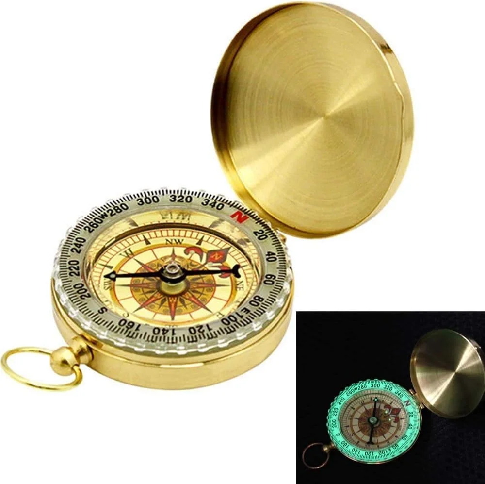 قطب نمای چند منظوره مسی خالص هلامودو، قطب نمای ضد آب تاکتیکی بقا اضطراری، تجهیزات کمپینگ، شکار، پیاده روی، قطب نمای لنزدار فضای باز