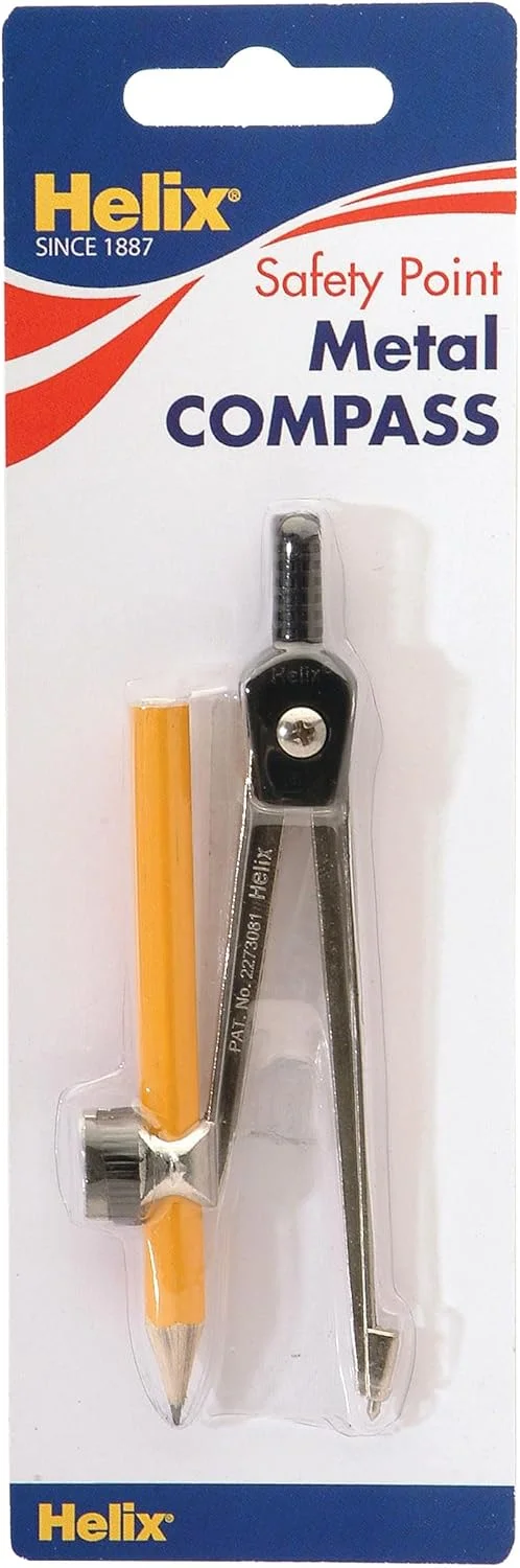 قطب نمای فلزی هلیکس با نوک ایمنی - به همراه مداد - ایده آل برای مدرسه قطب نمای فلزی هلیکس با نوک ایمنی - به همراه مداد - ایده آل برای مدرسه