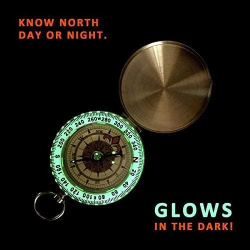 قطب نمای جیبی مسی عتیقه KASTWAVE برای کمپینگ و ماجراجویی در فضای باز - طراحی کلاسیک، برای کاوشگران