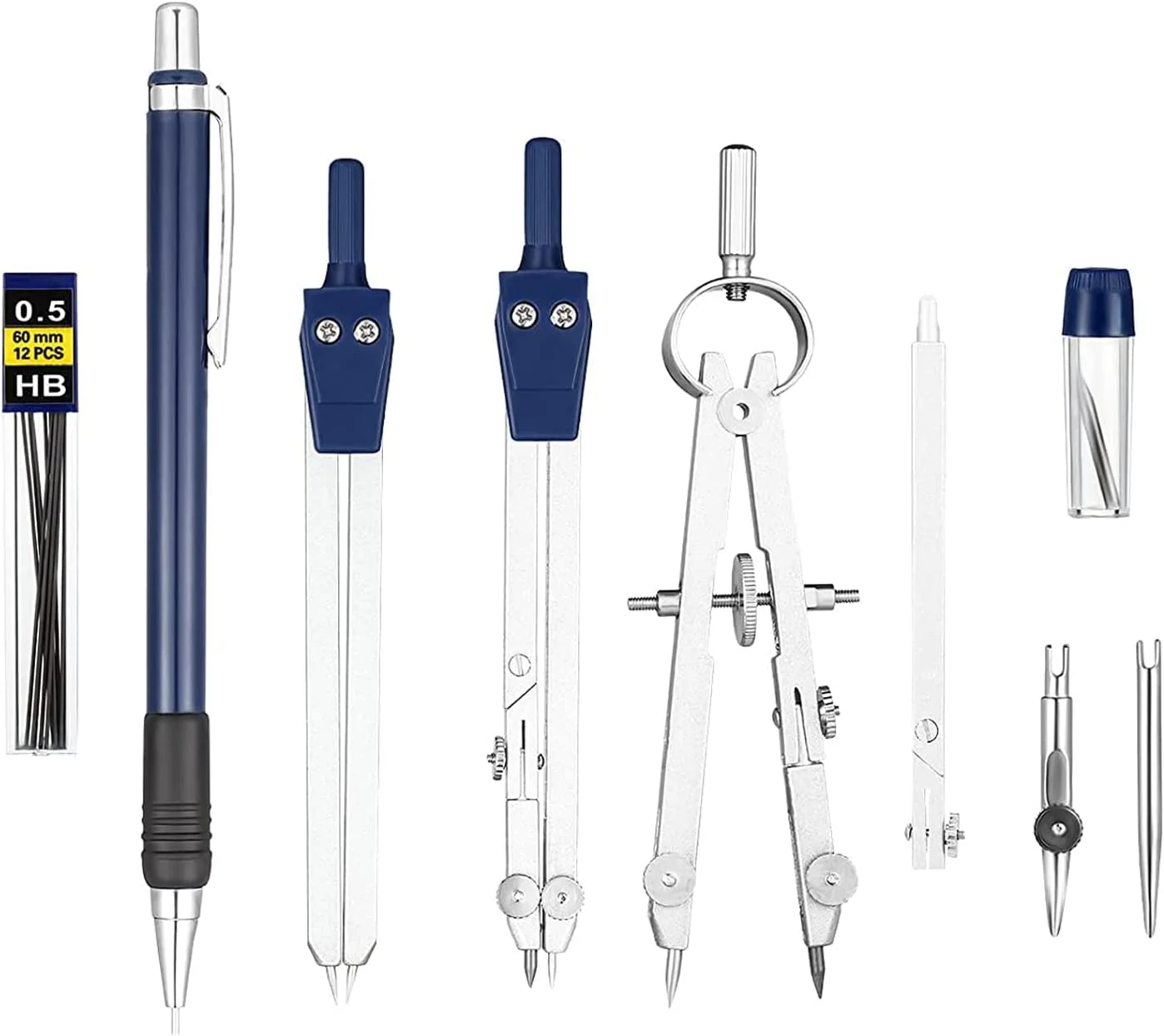 ست 13 تکه کیت هندسه ریاضی KASTWAVE، ست ابزار دقیق هندسه فلزی قطب نما، خط کش ابزار طراحی دایره نقاله برای معماران مهندسان دانش آموزان، برای پیش نویس و نقاشی ست 13 تکه کیت هندسه ریاضی KASTWAVE، ست ابزار دقیق هندسه فلزی قطب نما، خط کش ابزار طراحی دایره نقاله برای معماران مهندسان دانش آموزان، برای پیش نویس و نقاشی