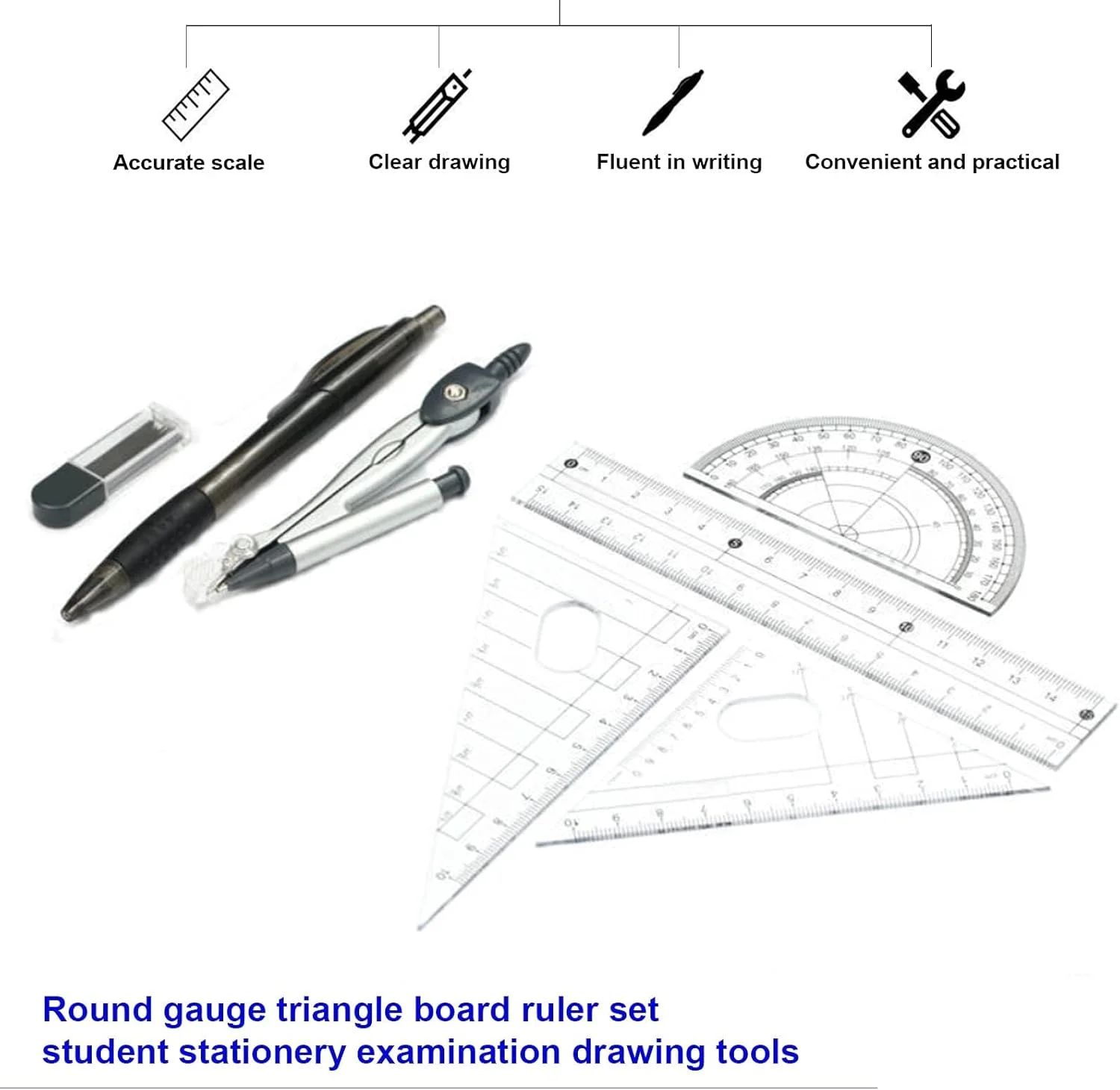 ست 8 عددی پرگار هندسه ریاضی با پرگار رسم، نقاله، خط کش، کیت ریاضی آموزشی ایده آل برای دانش آموزان دبیرستان، مهندسان، معلمان برای دروس رسم و هندسه ست 8 عددی پرگار هندسه ریاضی با پرگار رسم، نقاله، خط کش، کیت ریاضی آموزشی ایده آل برای دانش آموزان دبیرستان، مهندسان، معلمان برای دروس رسم و هندسه