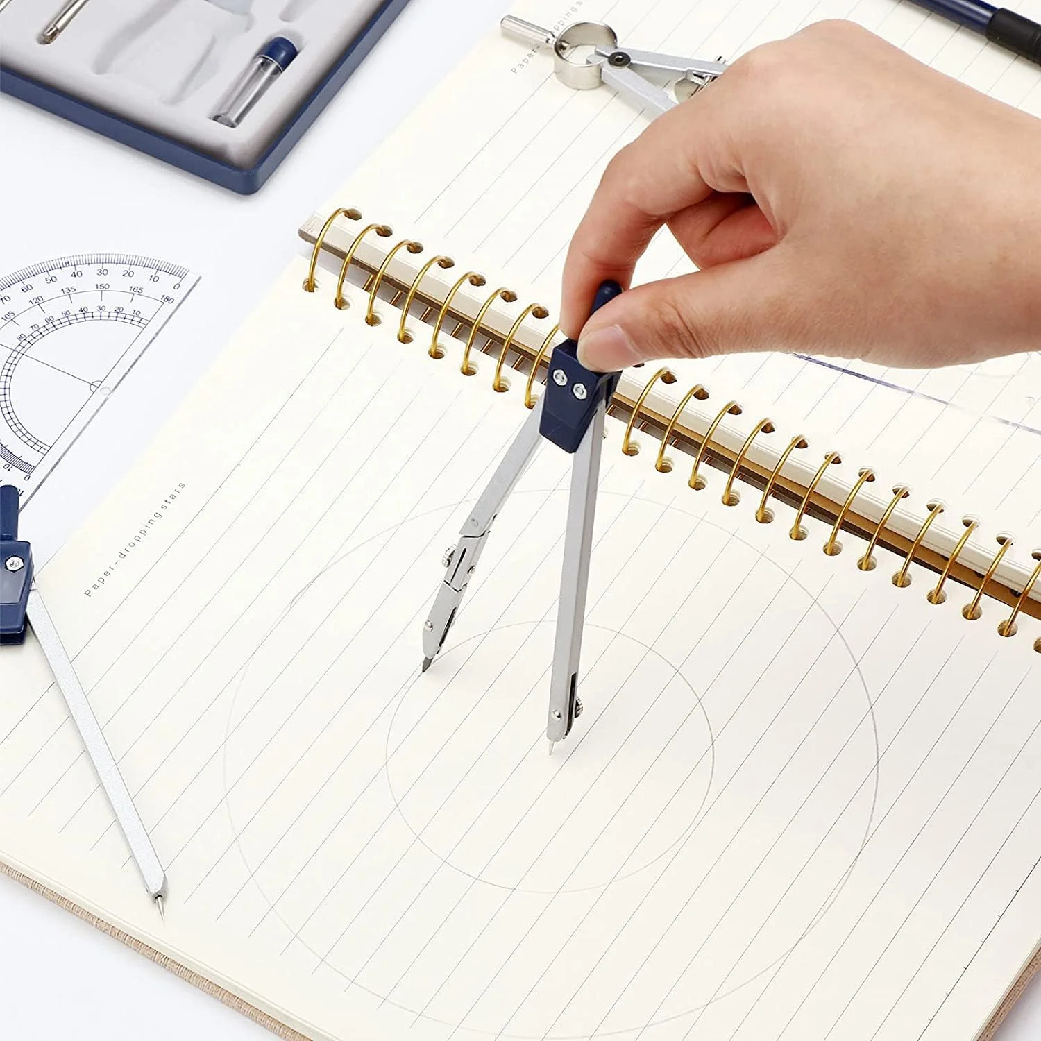 ست 13 تکه کیت هندسه ریاضی KASTWAVE، ست ابزار دقیق هندسه فلزی قطب نما، خط کش ابزار طراحی دایره نقاله برای معماران مهندسان دانش آموزان، برای پیش نویس و نقاشی ست 13 تکه کیت هندسه ریاضی KASTWAVE، ست ابزار دقیق هندسه فلزی قطب نما، خط کش ابزار طراحی دایره نقاله برای معماران مهندسان دانش آموزان، برای پیش نویس و نقاشی