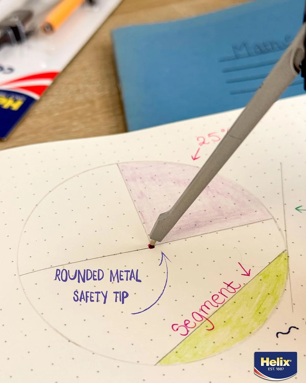 قطب نمای فلزی هلیکس با نوک ایمنی - به همراه مداد - ایده آل برای مدرسه قطب نمای فلزی هلیکس با نوک ایمنی - به همراه مداد - ایده آل برای مدرسه