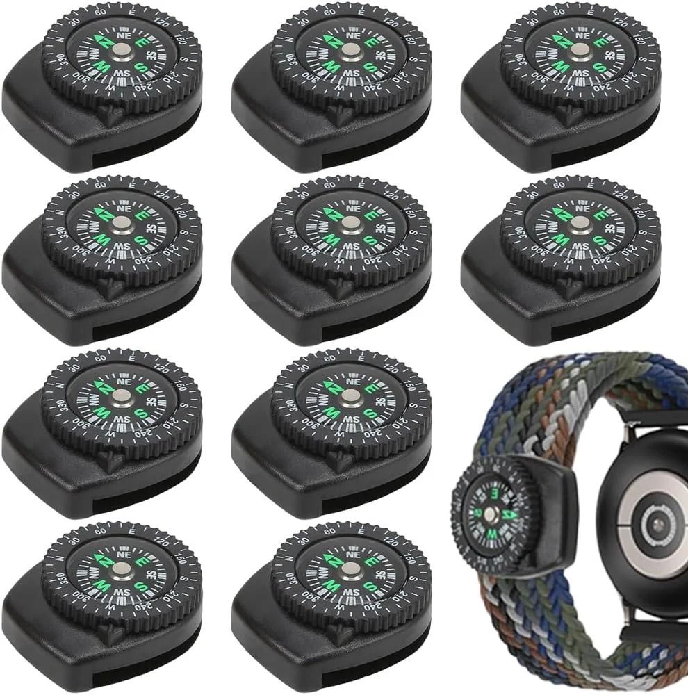 HASTHIP® قطب نما مچی 10 عددی برای ساعت یا دستبند پاراکورد - مسیریابی قابل حمل، قطب نما بقای اضطراری برای کمپینگ، قایق سواری، پیاده روی، مسافرت HASTHIP® قطب نما مچی 10 عددی برای ساعت یا دستبند پاراکورد - مسیریابی قابل حمل، قطب نما بقای اضطراری برای کمپینگ، قایق سواری، پیاده روی، مسافرت