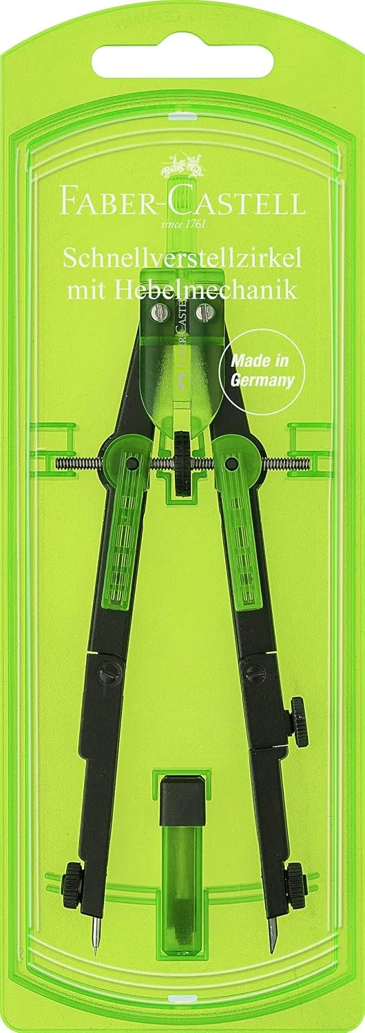 پرگار فابر-کاستل فکتوری نئون با تنظیم سریع - پرگار با طراحی سه بعدی - ساخت آلمان، رنگ های متنوع (فیروزه ای-صورتی-سبز) پرگار فابر-کاستل فکتوری نئون با تنظیم سریع - پرگار با طراحی سه بعدی - ساخت آلمان، رنگ های متنوع (فیروزه ای-صورتی-سبز)