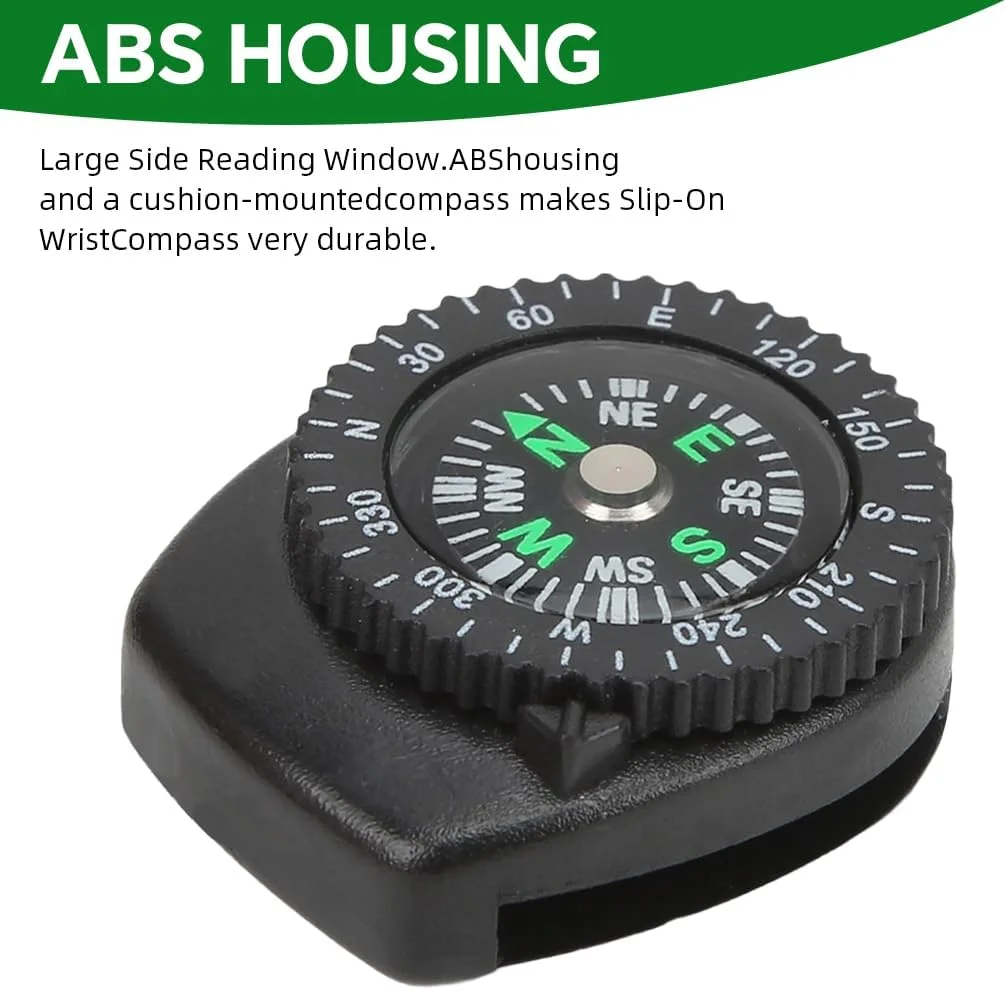 HASTHIP® قطب نما مچی 10 عددی برای ساعت یا دستبند پاراکورد - مسیریابی قابل حمل، قطب نما بقای اضطراری برای کمپینگ، قایق سواری، پیاده روی، مسافرت