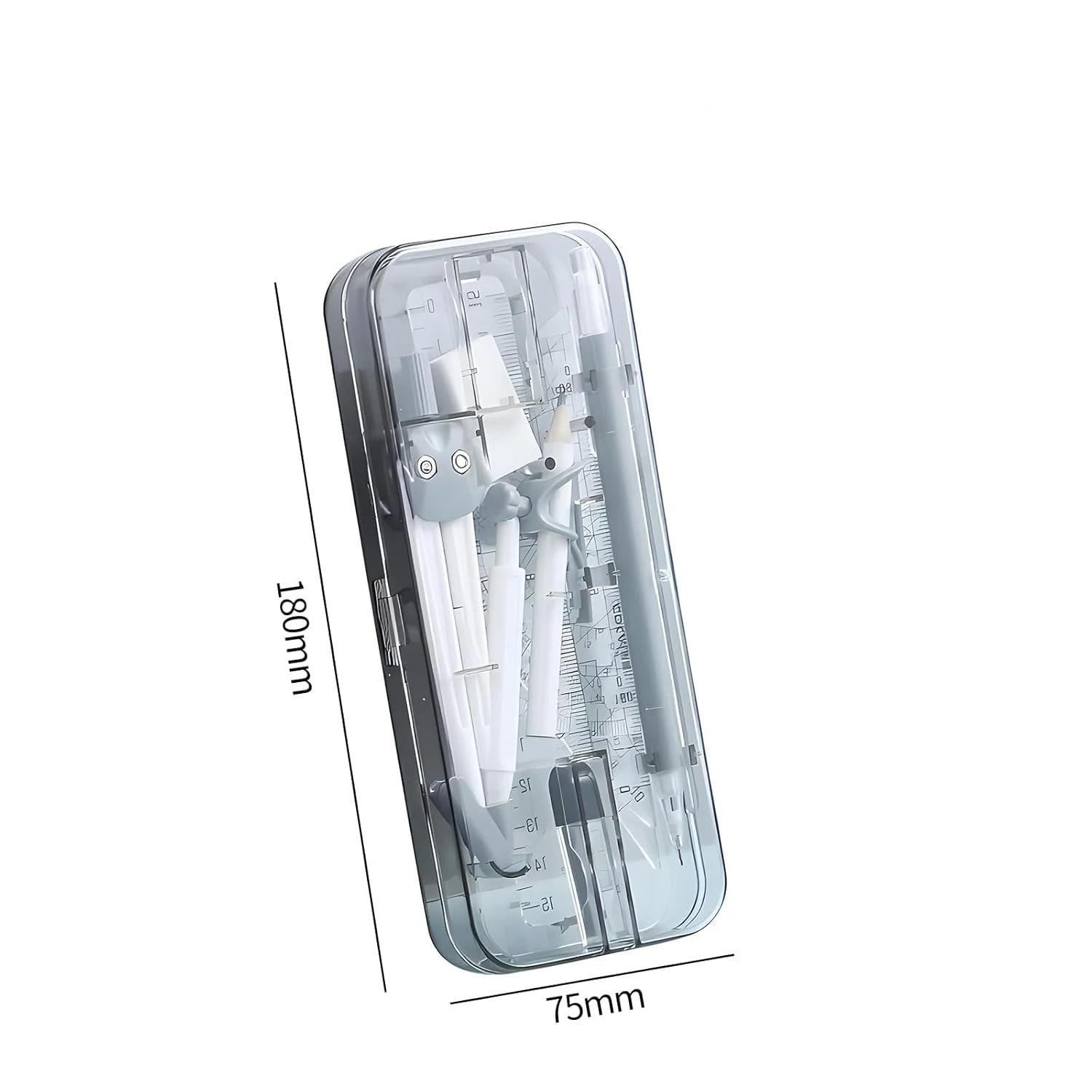 ست خط کش پرگار، ست ریاضی KASTWAVE، شامل خط کش، خط کش مستقیم، مثلثی، نقاله نیم دایره، مداد، ایده آل برای مطالعه، طراحی و اندازه گیری (9 تکه، مشکی)