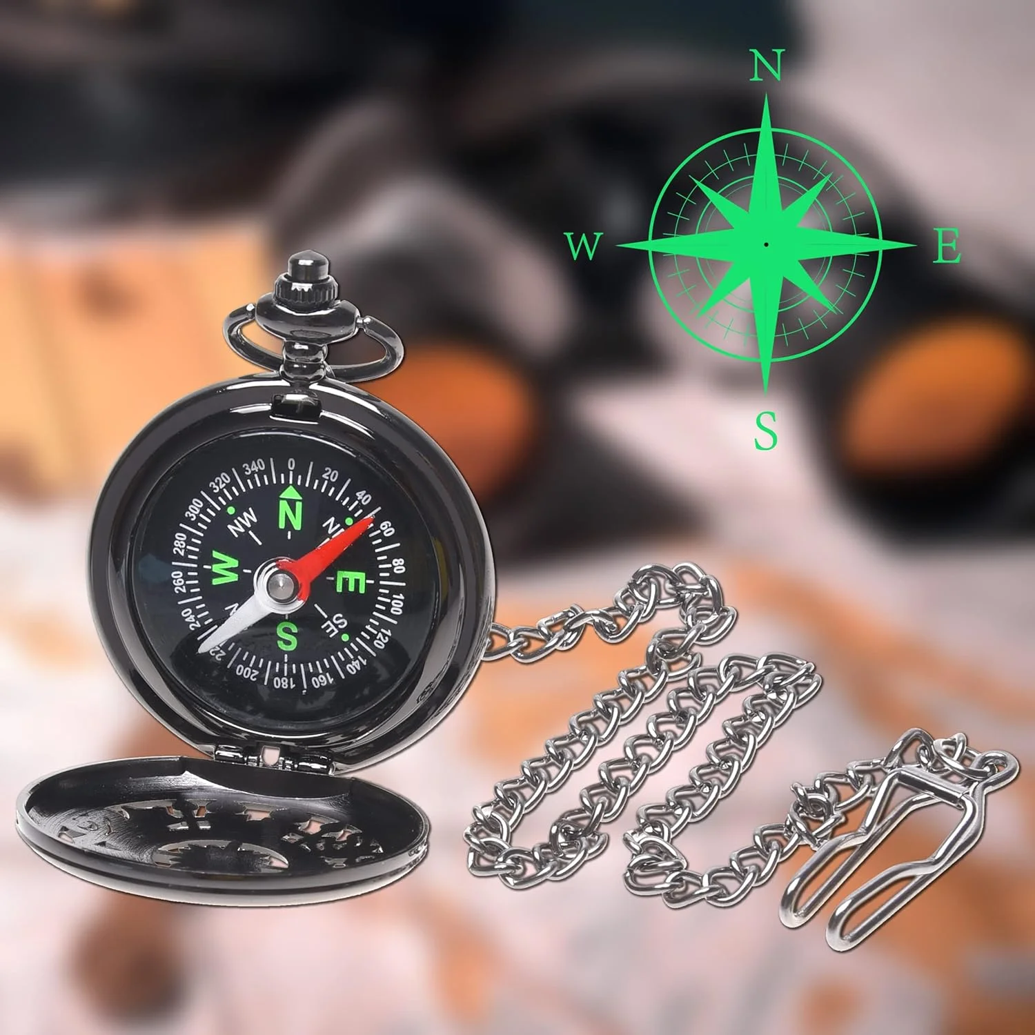 قطب نمای یکپارچهسازی با سیستمعامل Eco-Fused Cosplay با زنجیر و کیف چرمی مصنوعی - ابزار ناوبری برای پیاده روی، کوله گردی، قایقرانی و دیده بانی - لوازم جانبی لباس استیم پانک قطب نمای یکپارچهسازی با سیستمعامل Eco-Fused Cosplay با زنجیر و کیف چرمی مصنوعی - ابزار ناوبری برای پیاده روی، کوله گردی، قایقرانی و دیده بانی - لوازم جانبی لباس استیم پانک