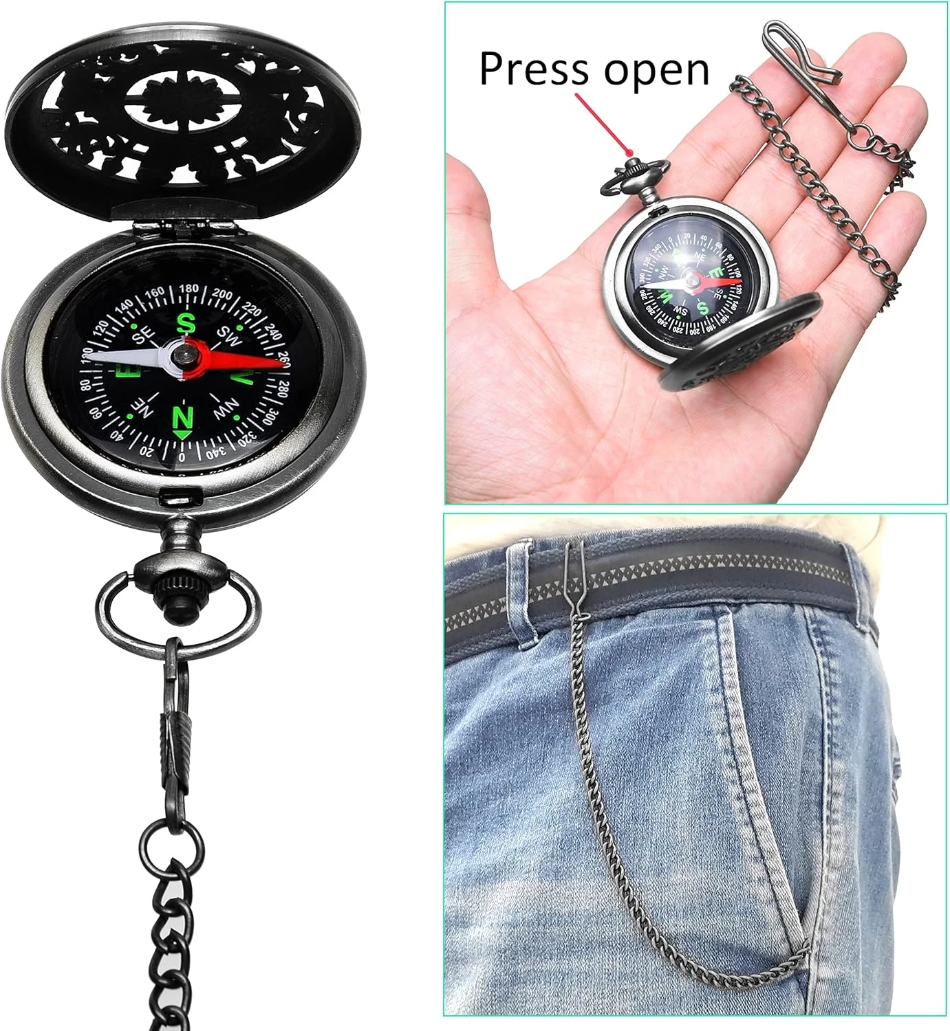 قطب نمای یکپارچهسازی با سیستمعامل Eco-Fused Cosplay با زنجیر و کیف چرمی مصنوعی - ابزار ناوبری برای پیاده روی، کوله گردی، قایقرانی و دیده بانی - لوازم جانبی لباس استیم پانک قطب نمای یکپارچهسازی با سیستمعامل Eco-Fused Cosplay با زنجیر و کیف چرمی مصنوعی - ابزار ناوبری برای پیاده روی، کوله گردی، قایقرانی و دیده بانی - لوازم جانبی لباس استیم پانک