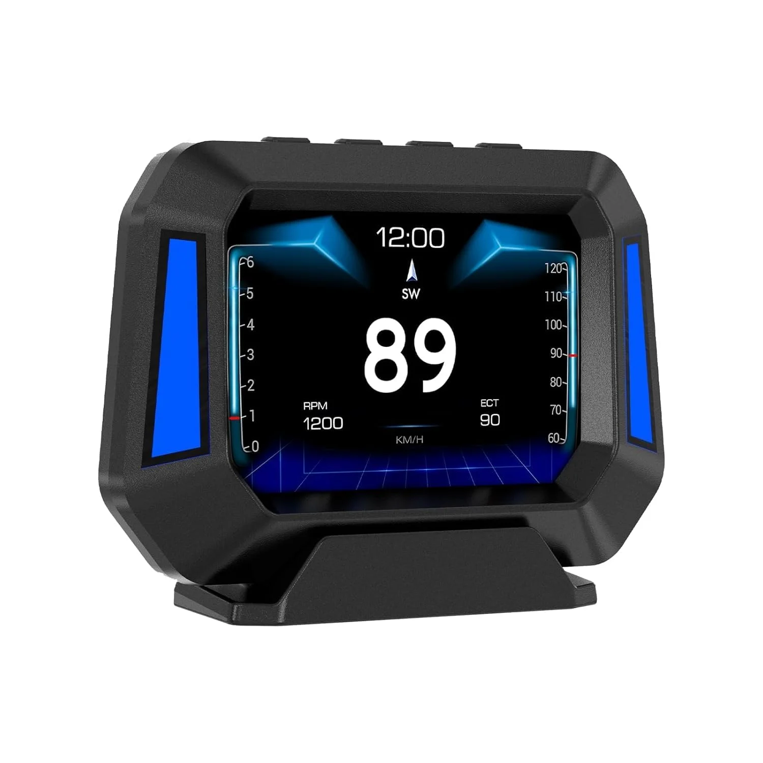 نمایشگر سربالا، گیج OBD2، قطب نمای دیجیتال برای خودرو، ارتفاع سنج HUD، سرعت سنج، مانیتور عملکرد GPS، گیج های بوست و دما، مناسب برای همه وسایل نقلیه
