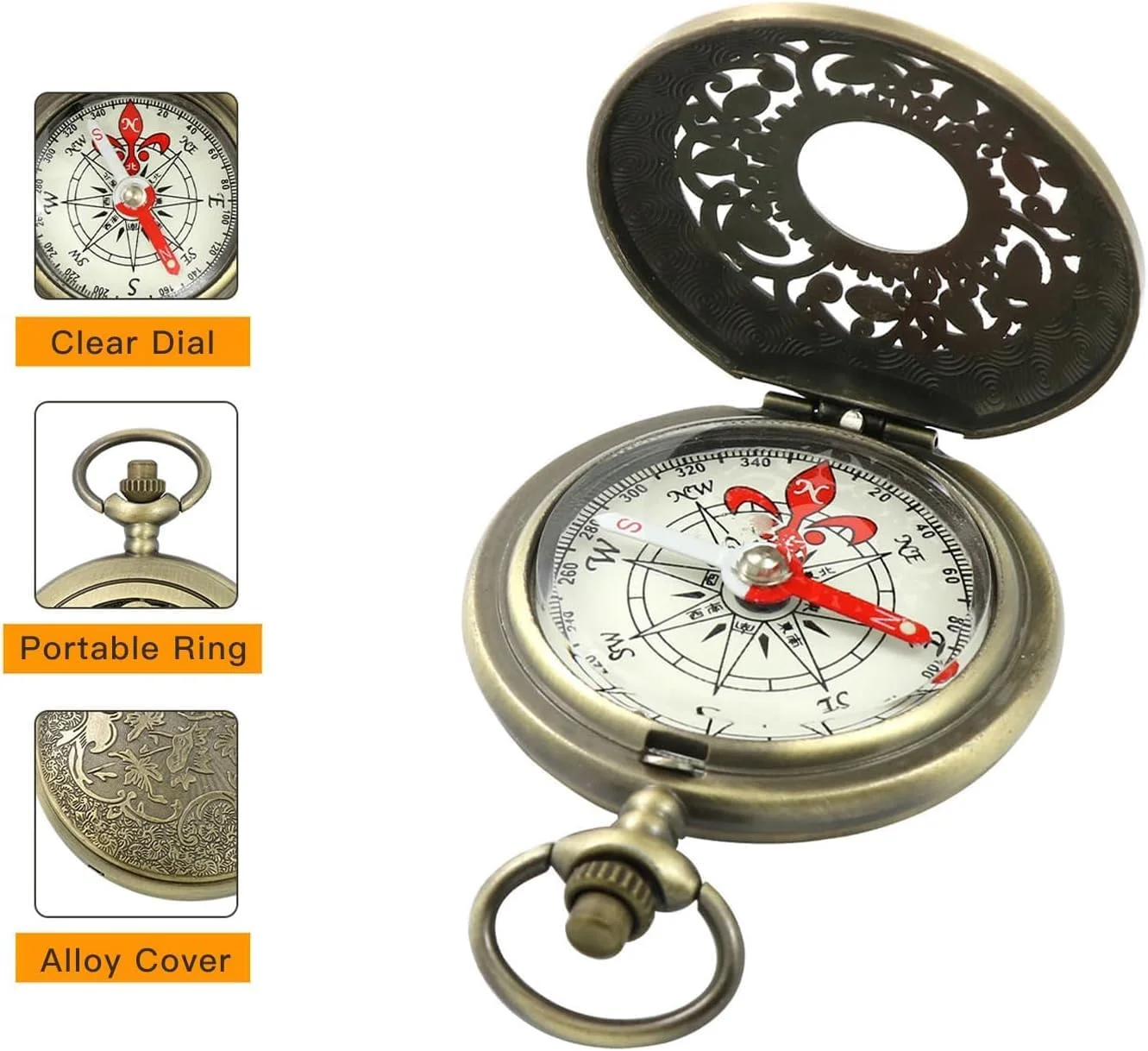 قطب نما کوهنوردی مینی رترو، قطب نما طرح صدف توخالی، ابزار بقای برنجی ضد آب و ضد ضربه برای ناوبری در فضای باز، برای کمپینگ، پیاده روی، کوله گردی، هدیه برای مردان یا پسران قطب نما کوهنوردی مینی رترو، قطب نما طرح صدف توخالی، ابزار بقای برنجی ضد آب و ضد ضربه برای ناوبری در فضای باز، برای کمپینگ، پیاده روی، کوله گردی، هدیه برای مردان یا پسران