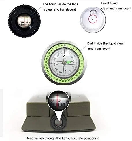 قطب نمای فلزی ضد آب نظامی با دقت بالا CASON (DEVICE OF C) برای جهت یابی، 8 × 6.5 × 3 سانتی متر (سبز) قطب نمای فلزی ضد آب نظامی با دقت بالا CASON (DEVICE OF C) برای جهت یابی، 8 × 6.5 × 3 سانتی متر (سبز)