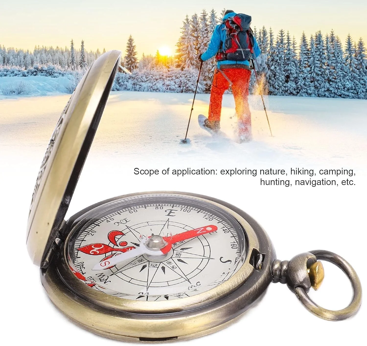 قطب نما کوهنوردی مینی رترو، قطب نما طرح صدف توخالی، ابزار بقای برنجی ضد آب و ضد ضربه برای ناوبری در فضای باز، برای کمپینگ، پیاده روی، کوله گردی، هدیه برای مردان یا پسران قطب نما کوهنوردی مینی رترو، قطب نما طرح صدف توخالی، ابزار بقای برنجی ضد آب و ضد ضربه برای ناوبری در فضای باز، برای کمپینگ، پیاده روی، کوله گردی، هدیه برای مردان یا پسران