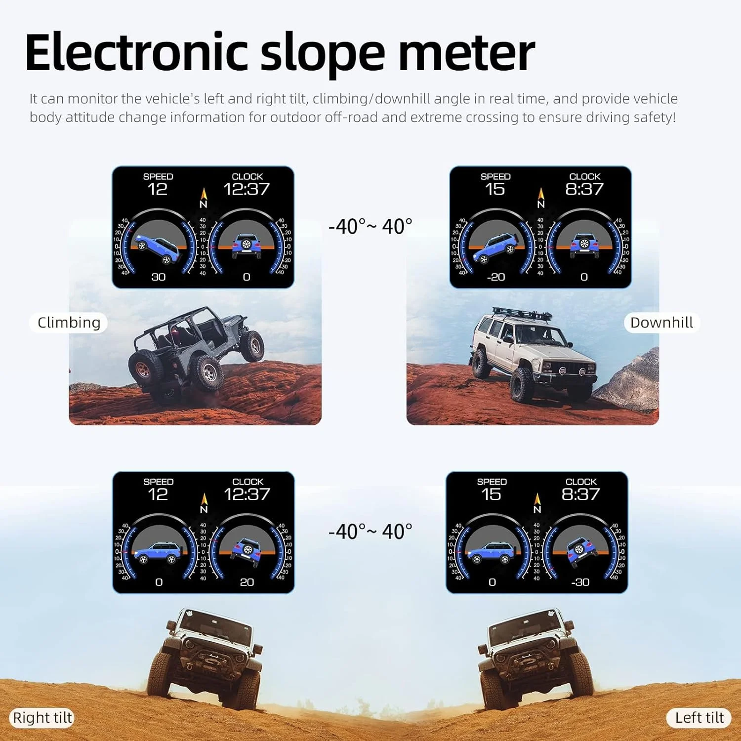 نمایشگر سربالا، گیج OBD2، قطب نمای دیجیتال برای خودرو، ارتفاع سنج HUD، سرعت سنج، مانیتور عملکرد GPS، گیج های بوست و دما، مناسب برای همه وسایل نقلیه نمایشگر سربالا، گیج OBD2، قطب نمای دیجیتال برای خودرو، ارتفاع سنج HUD، سرعت سنج، مانیتور عملکرد GPS، گیج های بوست و دما، مناسب برای همه وسایل نقلیه