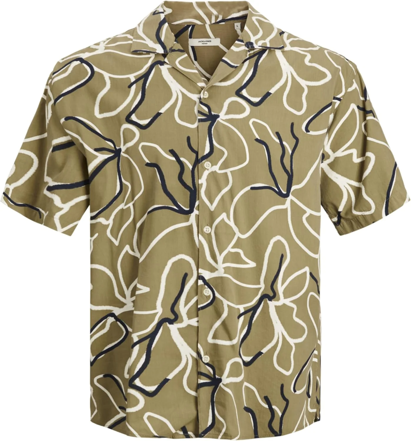 پیراهن مردانه طرح‌دار JACK & JONES Jprbladrew آستین کوتاه مناسب استراحت (تک عددی)