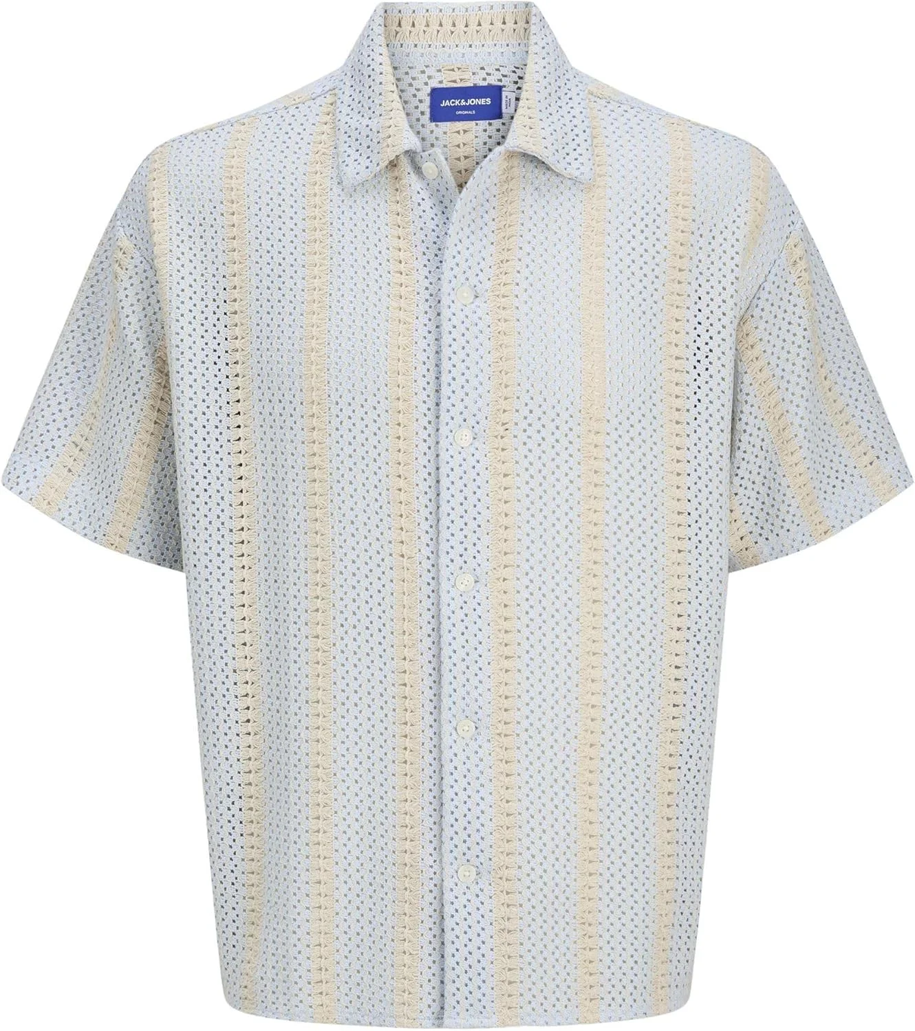 پیراهن مردانه کریشه جک اند جونز مدل Jorbellagio Crochet Shirt Ss (تک عددی)