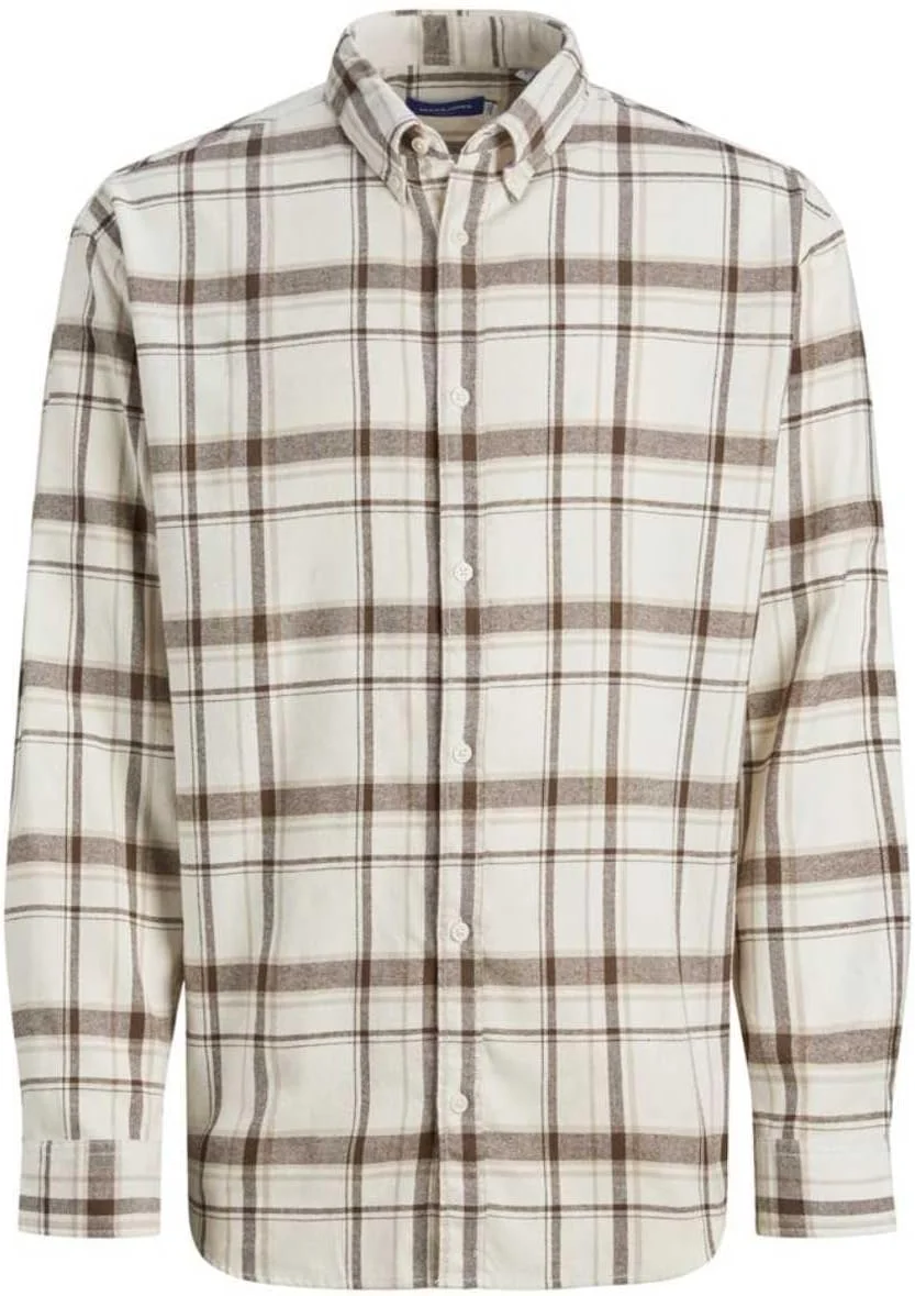 پیراهن مردانه چهارخانه پشمی آستین بلند JACK & JONES مدل JORCOZY