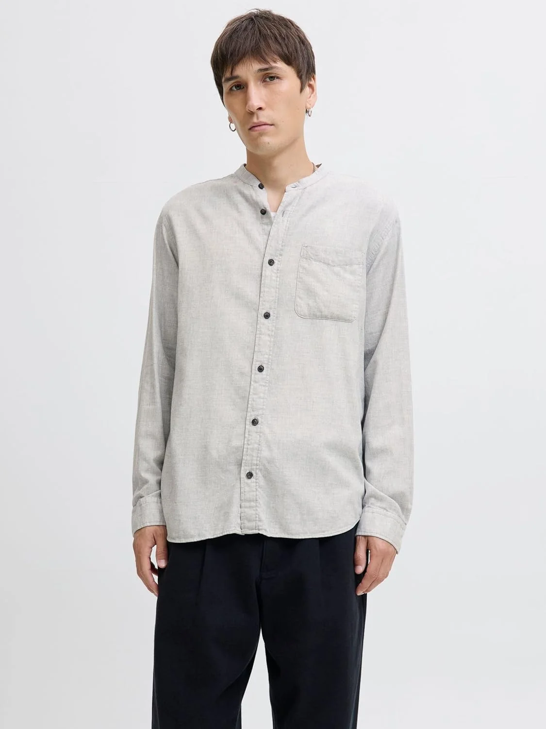 پیراهن مردانه ملانژ آستین بلند JACK & JONES مدل Jjeband (تک عددی) پیراهن مردانه ملانژ آستین بلند JACK & JONES مدل Jjeband (تک عددی)