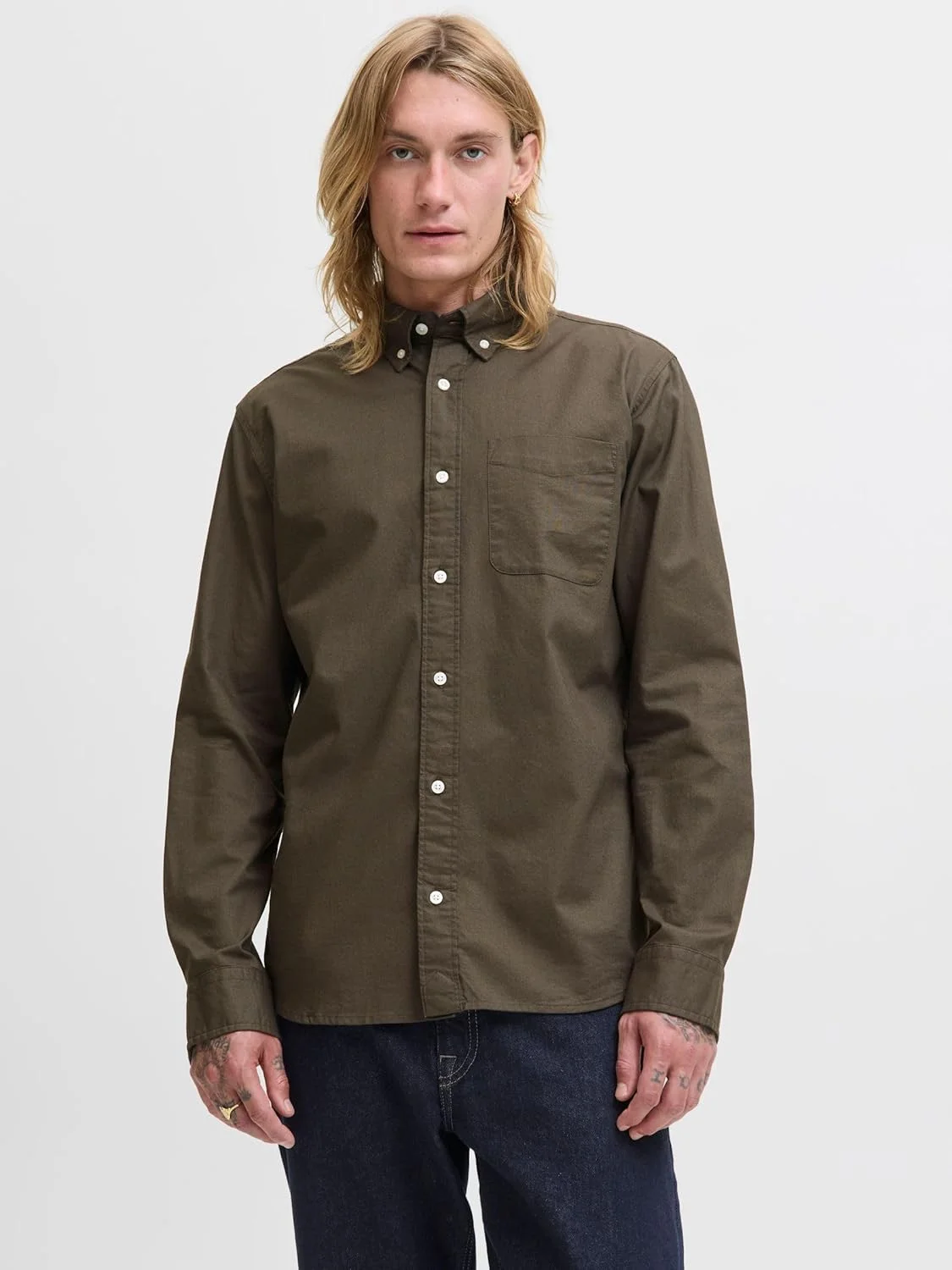 پیراهن مردانه آکسفورد آستین بلند Jack & Jones مدل Jprblubrook Noos پیراهن مردانه آکسفورد آستین بلند Jack & Jones مدل Jprblubrook Noos
