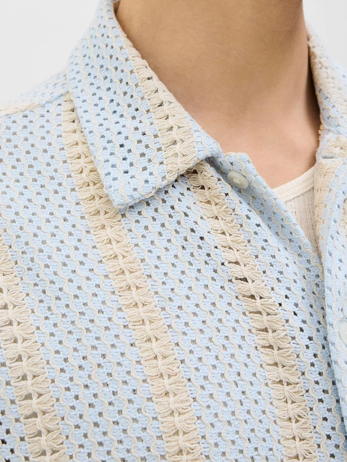 پیراهن مردانه کریشه جک اند جونز مدل Jorbellagio Crochet Shirt Ss (تک عددی) پیراهن مردانه کریشه جک اند جونز مدل Jorbellagio Crochet Shirt Ss (تک عددی)