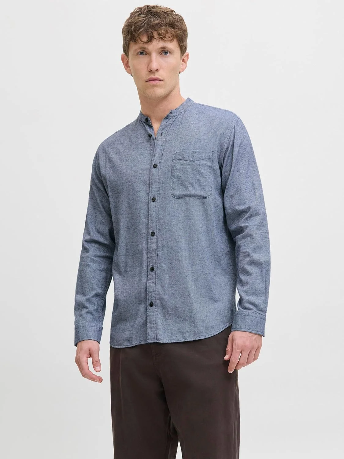 پیراهن مردانه ملانژ آستین بلند JACK & JONES مدل Jjeband (تک عددی) پیراهن مردانه ملانژ آستین بلند JACK & JONES مدل Jjeband (تک عددی)