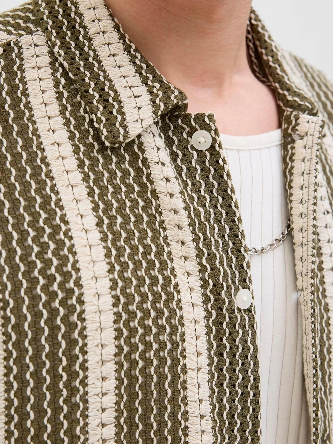 پیراهن مردانه کریشه جک اند جونز مدل Jorbellagio Crochet Shirt Ss (تک عددی) پیراهن مردانه کریشه جک اند جونز مدل Jorbellagio Crochet Shirt Ss (تک عددی)