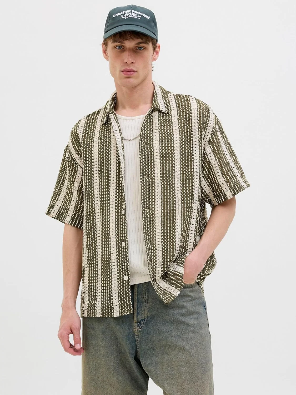 پیراهن مردانه کریشه جک اند جونز مدل Jorbellagio Crochet Shirt Ss (تک عددی) پیراهن مردانه کریشه جک اند جونز مدل Jorbellagio Crochet Shirt Ss (تک عددی)