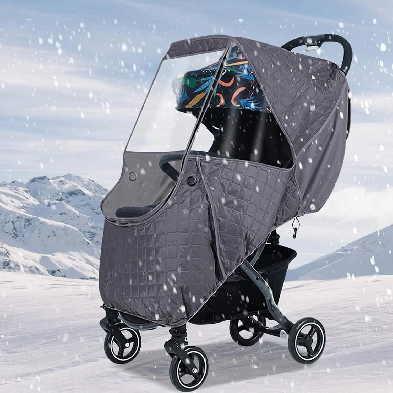 XGOPTS Baby Stroller Cold Weather Shield Winter Universal Windproof Stroller Rain Cover Protection Travel Strollers Cover Raincoat Pushchairs Accessories Baby Travel Weather Shield for Outdoor