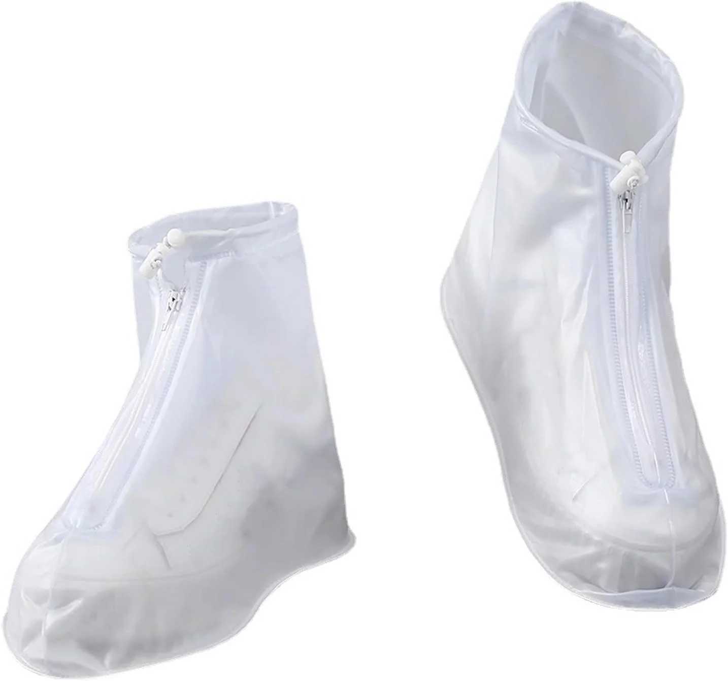 کاور ضد آب کفش بارانی (سفید)، کاور کفش ضد آب تاشو و قابل استفاده مجدد PVC، محافظ گالش روکش کفش بیرونی برای مردان و زنان