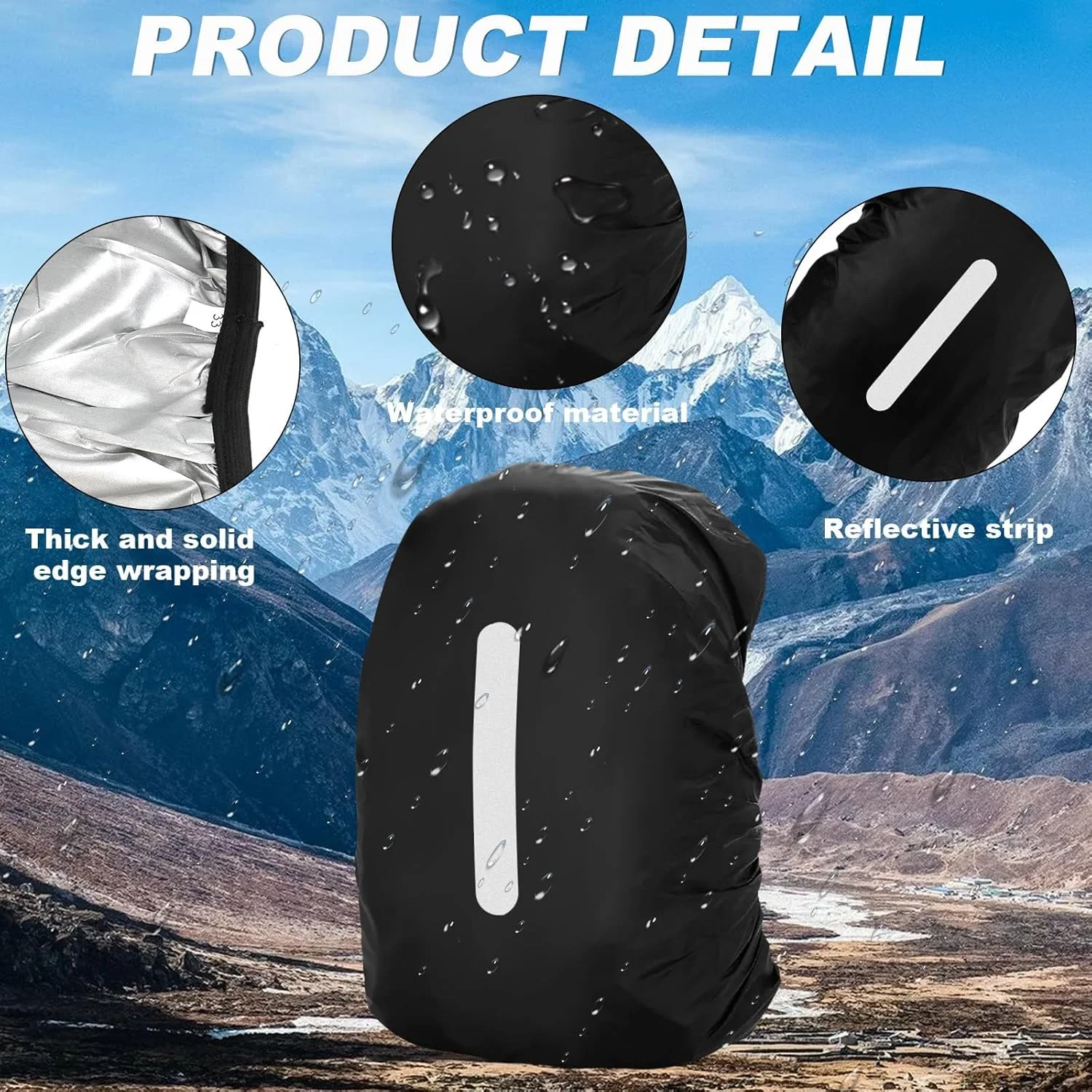دو عدد کاور ضد آب کوله پشتی (30 تا 40 لیتر) روکش باران برای کوله پشتی با نوارهای بازتابنده، کیف مدرسه برای دوچرخه سواری، پیاده روی، کمپینگ، مسافرت دو عدد کاور ضد آب کوله پشتی (30 تا 40 لیتر) روکش باران برای کوله پشتی با نوارهای بازتابنده، کیف مدرسه برای دوچرخه سواری، پیاده روی، کمپینگ، مسافرت