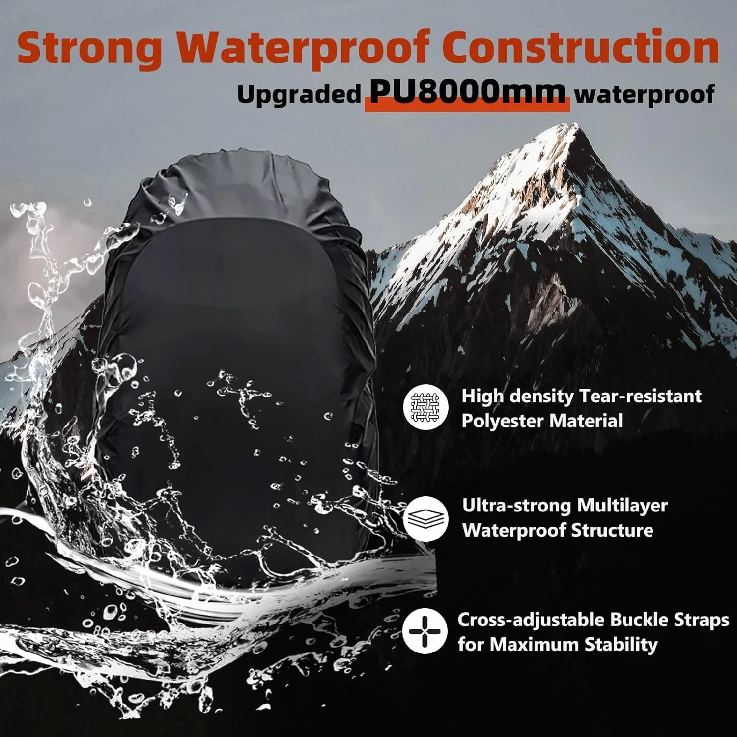 روکش ضد آب کوله پشتی، فوق سبک، جمع و جور و قابل حمل، ضد آب سه لایه ارتقا یافته، بند ضربدری ضد لغزش، مناسب برای پیاده روی، کمپینگ، دوچرخه سواری، فضای باز و مسافرت روکش ضد آب کوله پشتی، فوق سبک، جمع و جور و قابل حمل، ضد آب سه لایه ارتقا یافته، بند ضربدری ضد لغزش، مناسب برای پیاده روی، کمپینگ، دوچرخه سواری، فضای باز و مسافرت