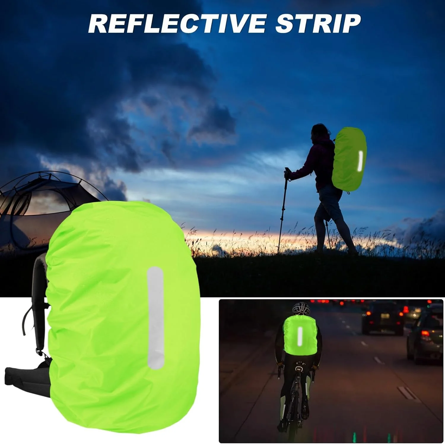 دو عدد کاور ضد آب کوله پشتی (30 تا 40 لیتر) روکش باران برای کوله پشتی با نوارهای بازتابنده، کیف مدرسه برای دوچرخه سواری، پیاده روی، کمپینگ، مسافرت دو عدد کاور ضد آب کوله پشتی (30 تا 40 لیتر) روکش باران برای کوله پشتی با نوارهای بازتابنده، کیف مدرسه برای دوچرخه سواری، پیاده روی، کمپینگ، مسافرت