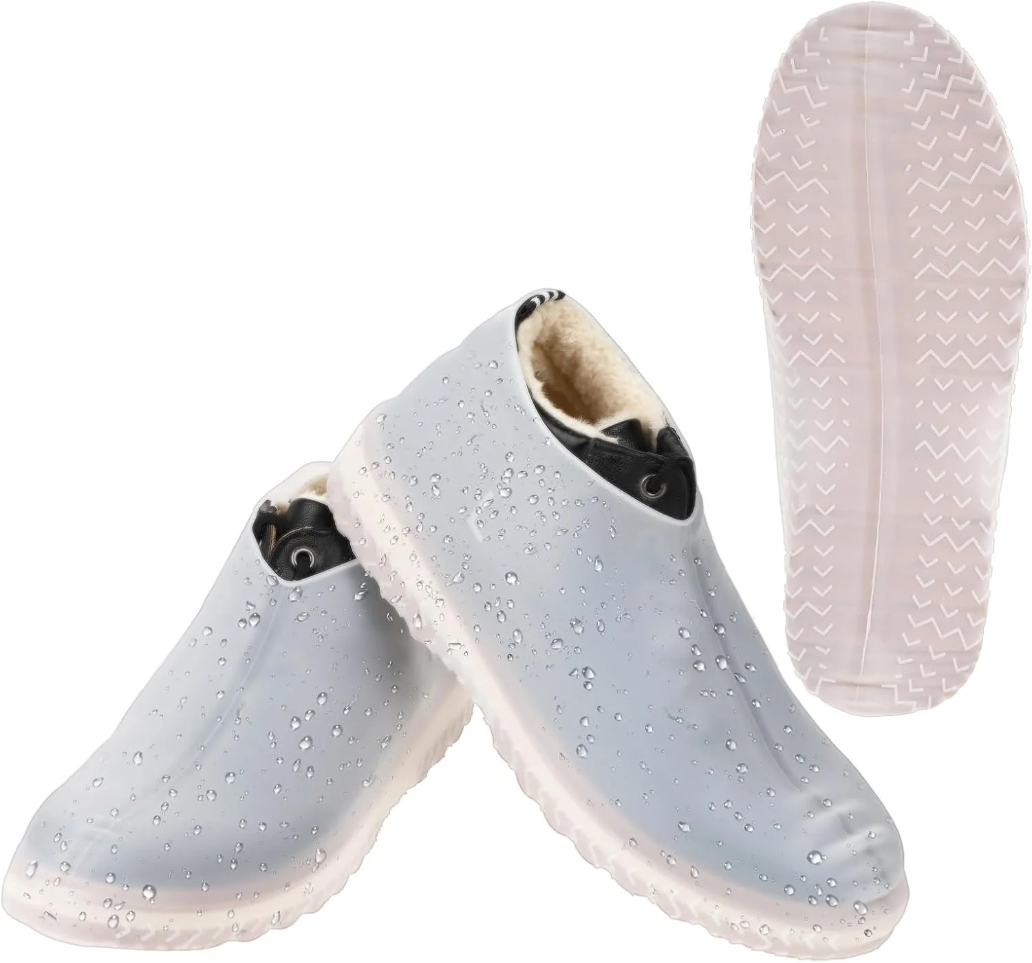 کاور کفش ضد آب، کاور کفش بارانی سیلیکونی قابل استفاده مجدد و ضد لغزش برای فضای باز، کاور کفش بارانی برای زنان و مردان (شفاف، بزرگ) کاور کفش ضد آب، کاور کفش بارانی سیلیکونی قابل استفاده مجدد و ضد لغزش برای فضای باز، کاور کفش بارانی برای زنان و مردان (شفاف، بزرگ)
