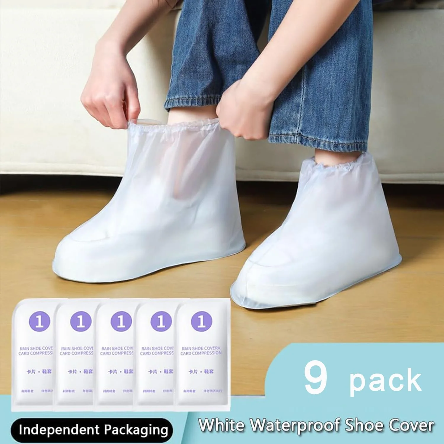 روکش کفش ضد آب، 9 جفت، محافظ باران ضد لغزش، 3 جفت از هر سایز برای کودکان، زنان، مردان، سفید روکش کفش ضد آب، 9 جفت، محافظ باران ضد لغزش، 3 جفت از هر سایز برای کودکان، زنان، مردان، سفید
