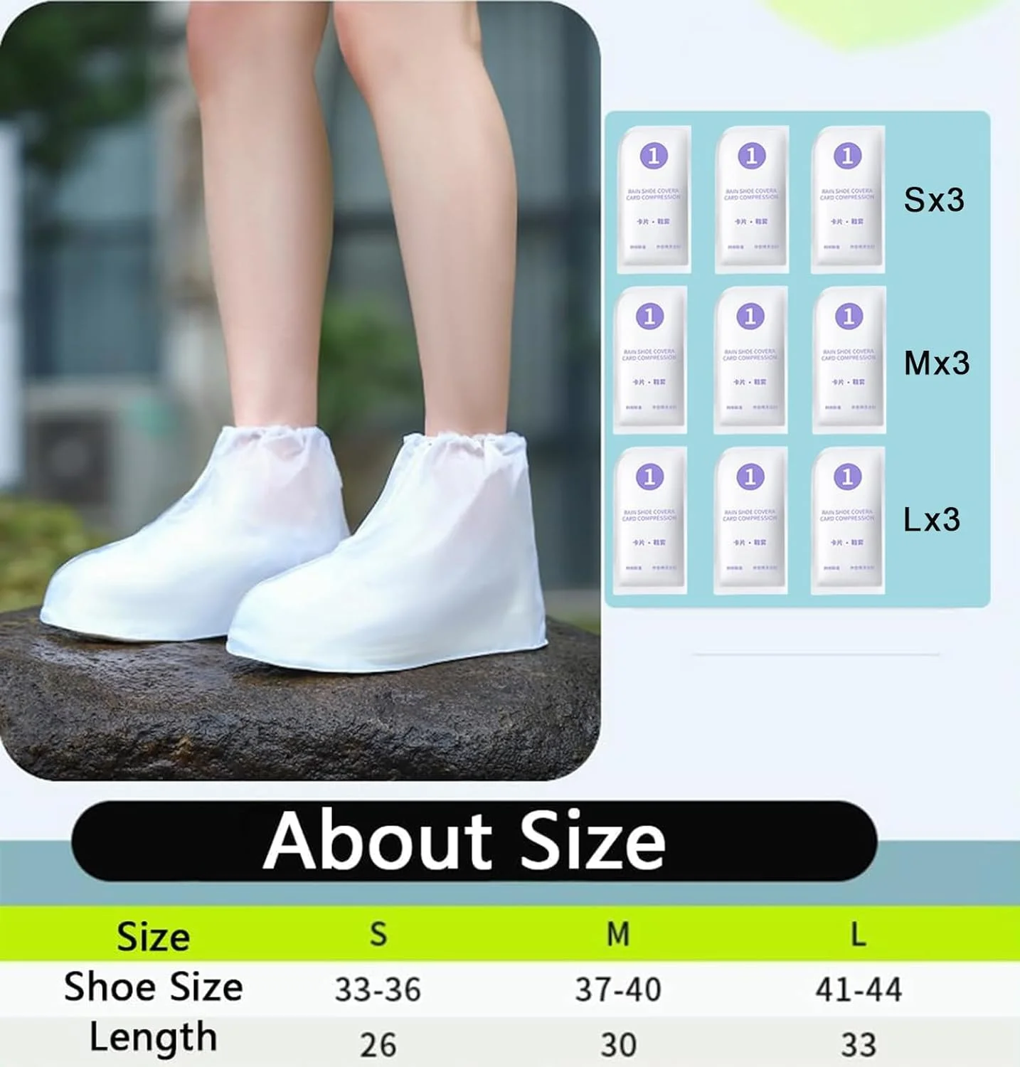 روکش کفش ضد آب، 9 جفت، محافظ باران ضد لغزش، 3 جفت از هر سایز برای کودکان، زنان، مردان، سفید روکش کفش ضد آب، 9 جفت، محافظ باران ضد لغزش، 3 جفت از هر سایز برای کودکان، زنان، مردان، سفید