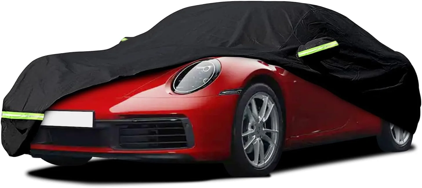 روکش ضد آب خودرو مناسب برای پورشه 911 (سری 991/992/996/997) Carrera 4S/Turbo/Carrera مدل 1998-2025، روکش کامل 6 لایه برای تمام فصول با درب زیپی برای محافظت در برابر برف، باران، گرد و غبار و تگرگ